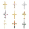1 Piece Copper Zircon 18K Gold Plated Cross