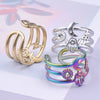 Wholesale Jewelry Vintage Style Devil'S Eye Moon Lightning 304 Stainless Steel 18K Gold Plated Polishing Open Rings