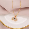 Vintage Style Eye Stainless Steel Pendant Necklace Inlay Rhinestone Stainless Steel Necklaces
