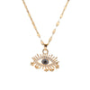 Vintage Style Eye Stainless Steel Pendant Necklace Inlay Rhinestone Stainless Steel Necklaces