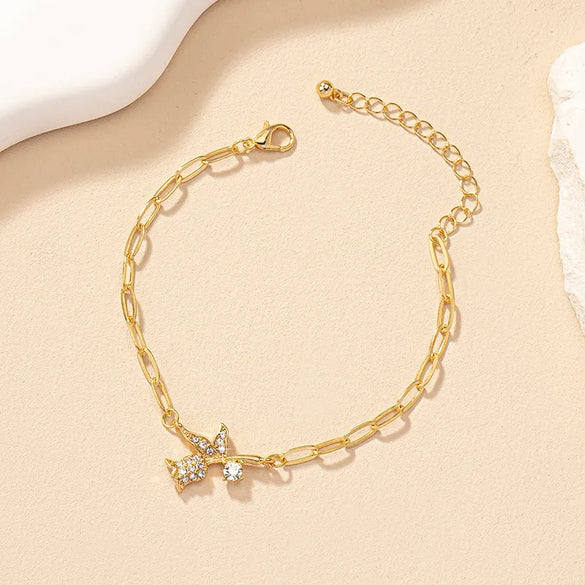 Vintage Style Flower Alloy Plating Inlay Rhinestones Women'S Bracelets