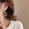 Vintage Style Geometric Alloy Inlay Artificial Pearls Women's Drop Earrings 1 Pair