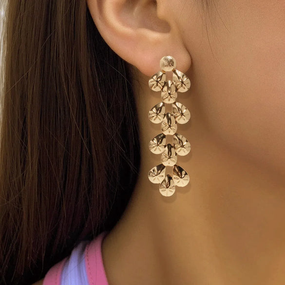 Vintage Style Geometric Alloy Plating Drop Earrings