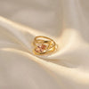 Vintage Style Geometric Zircon Electroplated Diamond Shaped Ring For Women
