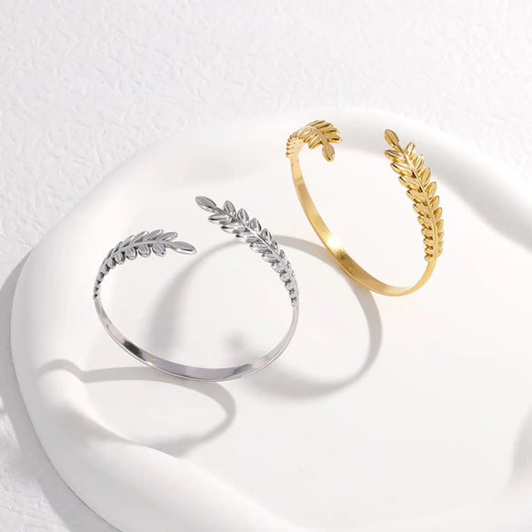 Vintage Style Grain Stainless Steel Plating Gold Plated Silver Plated Bangle