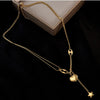 Vintage Style Heart Shape Stainless Steel Layered Necklaces Splicing Gold Plated Stainless Steel Necklaces