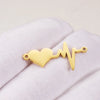 1 Piece Stainless Steel 18K Gold Plated Rose Gold Plated Customization Laser Engraving Heart Shape