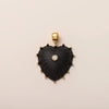 Vintage Style Heart Shaped Titanium Steel Nautical Coin Necklace For Women Set With Diamonds And Mixed Gemstones
