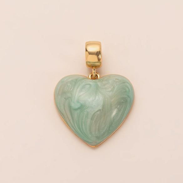 Vintage Style Heart Shaped Titanium Steel Nautical Coin Necklace For Women Set With Diamonds And Mixed Gemstones