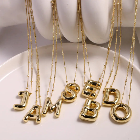 Vintage Style Letter Copper Plating Pendant Necklace