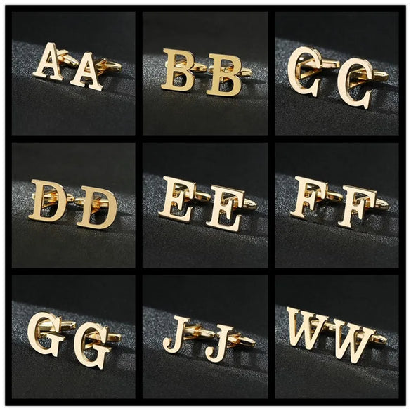 Vintage Style Letter Iron Plating Unisex Cufflinks