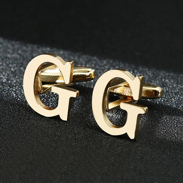 Vintage Style Letter Iron Plating Unisex Cufflinks