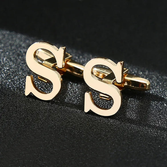 Vintage Style Letter Iron Plating Unisex Cufflinks
