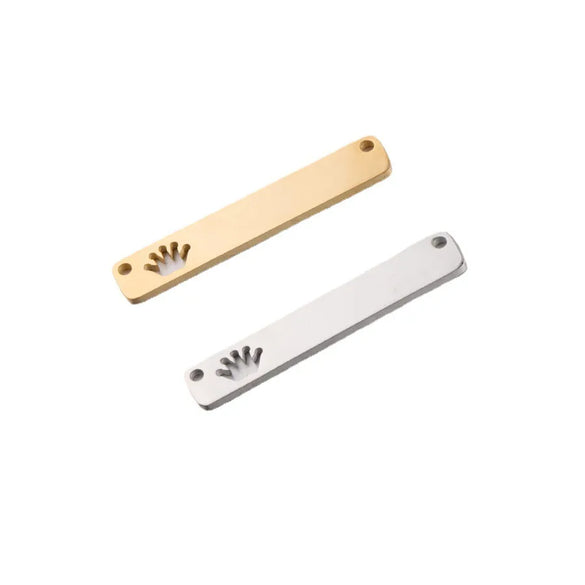1 Piece Stainless Steel 18K Gold Plated Rose Gold Plated Palm Customization Laser Engraving Rectangle