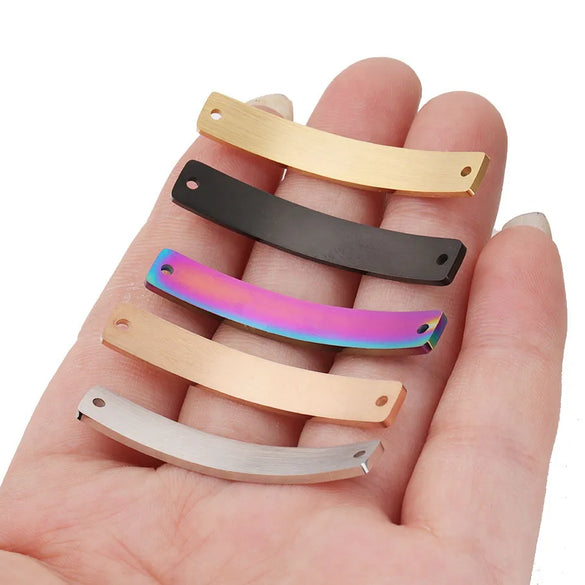 1 Piece Stainless Steel 18K Gold Plated Rose Gold Plated Customization Laser Engraving Rectangle