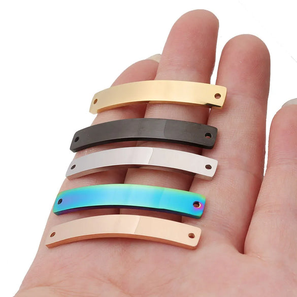 1 Piece Stainless Steel 18K Gold Plated Rose Gold Plated Customization Laser Engraving Rectangle