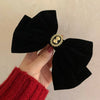 Vintage Style Rose Alloy Bowknot Artificial Pearls Hair Clip