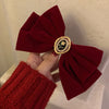 Vintage Style Rose Alloy Bowknot Artificial Pearls Hair Clip