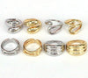 Vintage Style Round Solid Color Copper Gold Plated Open Rings In Bulk