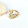 Vintage Style Round Solid Color Copper Gold Plated Open Rings In Bulk