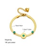 Vintage Style Round 304 Stainless Steel 18K Gold Plated Resin Bracelets In Bulk