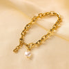 Vintage Style Simple Style Commute Heart Shape Titanium Steel Polishing Plating 18k Gold Plated Bracelets