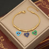 Vintage Style Simple Style Devil's Eye Heart Shape Stainless Steel Enamel Bracelets