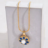 Vintage Style Simple Style Flower Stainless Steel Polishing Enamel Inlay Artificial Pearls 18k Gold Plated Pendant Necklace