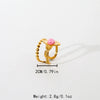 Vintage Style Simple Style Heart Shape Flower 304 Stainless Steel 14K Gold Plated Natural Stone Zircon Rings In Bulk