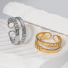 Wholesale Jewelry Vintage Style Simple Style Roman Style Irregular 304 Stainless Steel 18K Gold Plated Open Rings