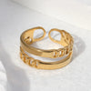 Wholesale Jewelry Vintage Style Simple Style Roman Style Irregular 304 Stainless Steel 18K Gold Plated Open Rings