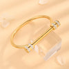 Vintage Style Simple Style Roman Style Letter Roman Numeral 304 Stainless Steel 18K Gold Plated Bangle In Bulk
