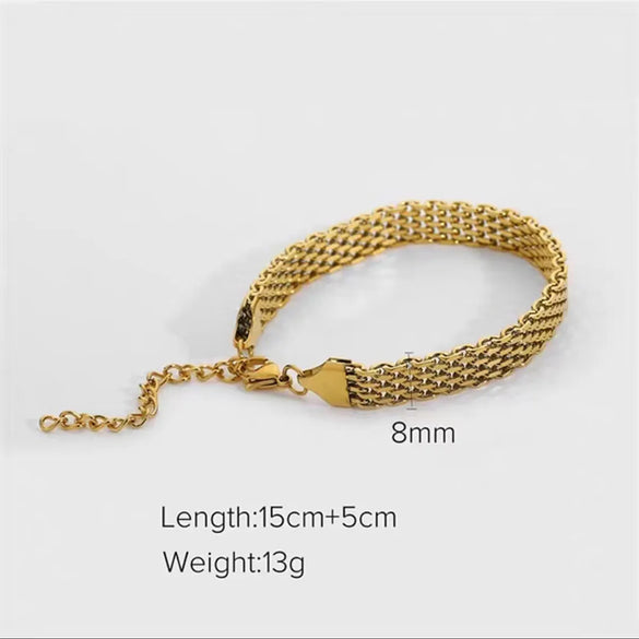 Vintage Style Solid Color Titanium Steel Plating 18k Gold Plated Bracelets Necklace