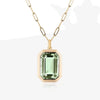 Vintage Style Square Stainless Steel Plating Inlay Zircon 18k Gold Plated Pendant Necklace