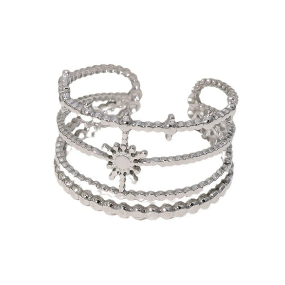 Vintage Style Sun Stainless Steel Plating Open Rings