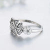 Vintage Style Sweet Flower Sterling Silver Plating Inlay Zircon Thai Silver Rings