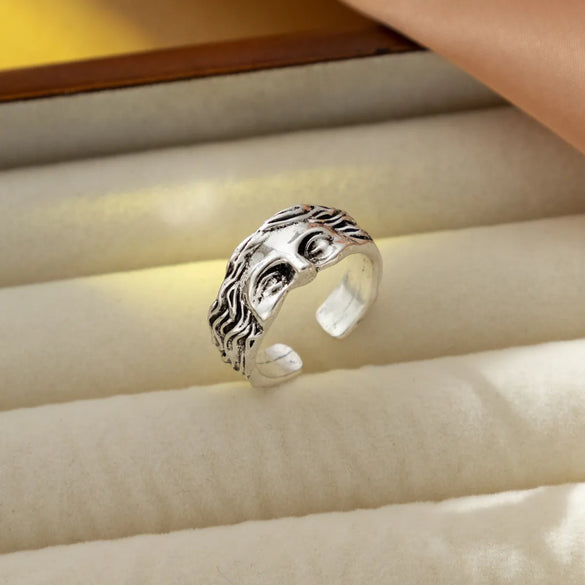 Vintage Style Vacation Classic Style Mask Alloy Women'S Open Rings