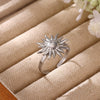 Vintage Sunflower Open Ring For Women Goldplated Titanium Steel Jewelry With Adjustable Design And Vacuum Electroplated Finish