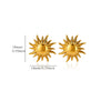 Vintage Sunflower Open Ring For Women Goldplated Titanium Steel Jewelry With Adjustable Design And Vacuum Electroplated Finish