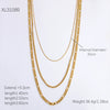 Vintage Three Layer Stainless Steel And Titanium Steel Women's Clavicle Necklace With Snake Bone Chain And Electroplating Treatment