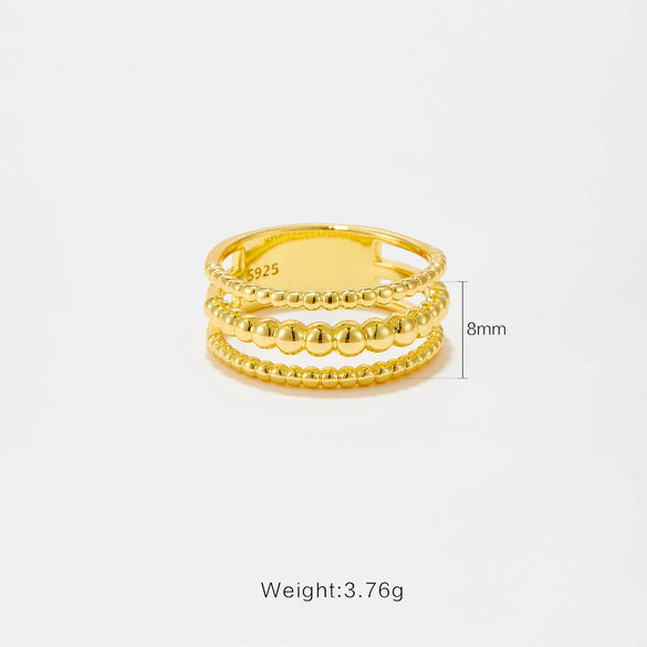 Vintage Trendy Hiphop Copper Ring With Geometric Design For Men And Women Electroplated With Platinum And 18K Gold