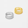 Vintage Trendy Hiphop Copper Ring With Geometric Design For Men And Women Electroplated With Platinum And 18K Gold