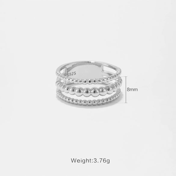 Vintage Trendy Hiphop Copper Ring With Geometric Design For Men And Women Electroplated With Platinum And 18K Gold