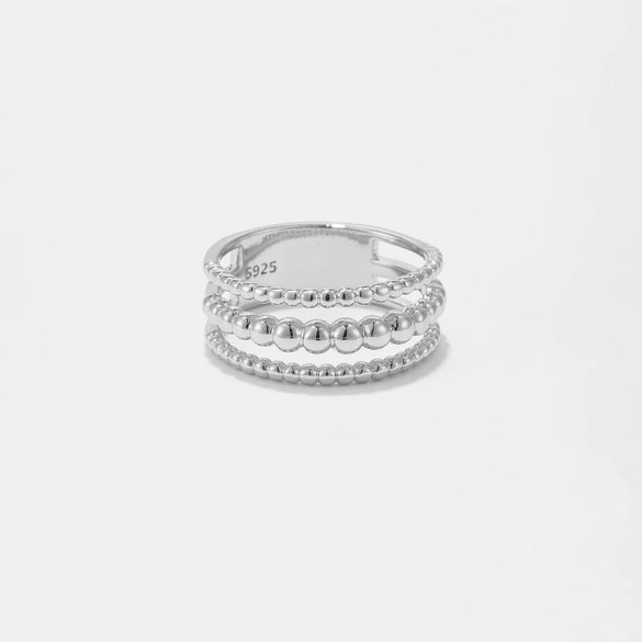Vintage Trendy Hiphop Copper Ring With Geometric Design For Men And Women Electroplated With Platinum And 18K Gold