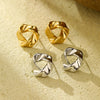 Vintage Triangle Knot Twisted Mini Women's Stainless Steel Electroplated Earrings
