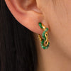Vintage Twisted Stainless Steel Natural Stone And Pearl Geometric Earrings For Women