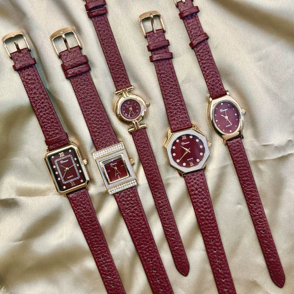 Vintage Women's Alloy And Belt Watch With Square Dial
