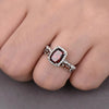 Vintage Women's Copper Twopiece Ring Set With Geometric Design And Zirconia Setting