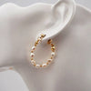 Vintage Women's Freshwater Pearl S925 Silver Needle Earrings With Geometric Design