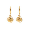 Vintage Women's Stainless Steel Earrings With Sun Pendant And Geometric Style Electroplated